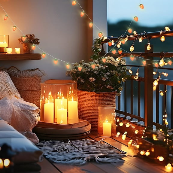 CIMAXIC USB Powered Strawberry LED String Lights Fairy Lights for Girls Bedroom, Dorm, Living Room, Party, Wedding, Holiday Decor