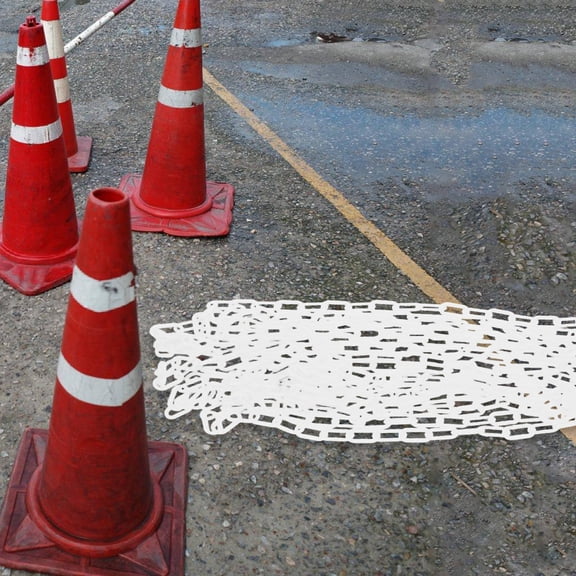CIMAXIC White Plastic Safety Barrier Chain Weather Resistant Outdoor Crowd Control Fence