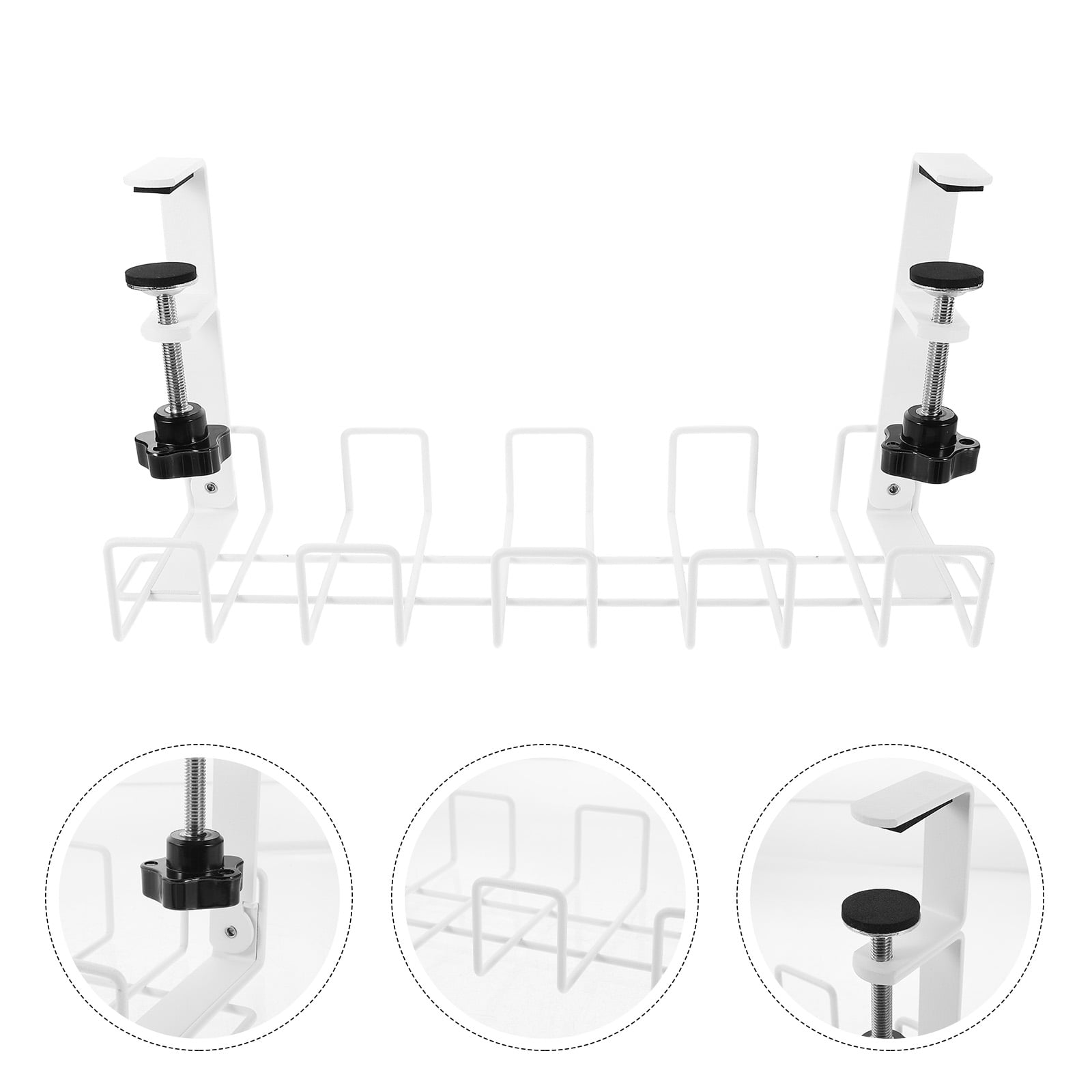 CIMAXIC Desk Cable Organizer Tray in White Iron for Under Table Wire ...