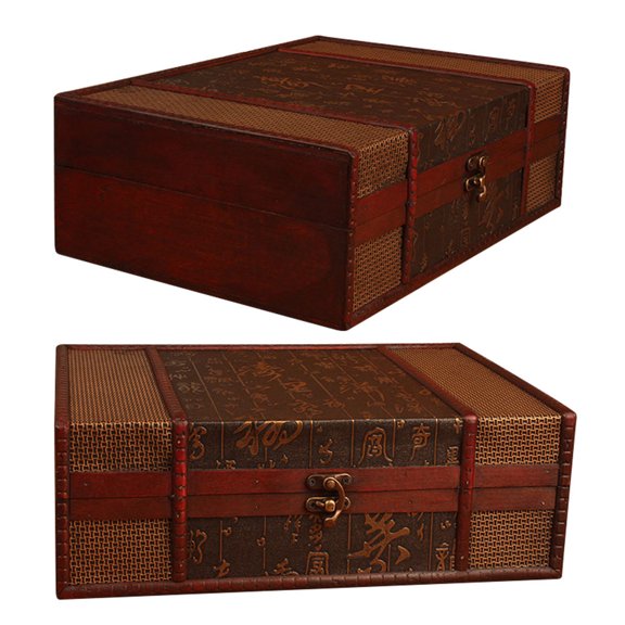 CIMAXIC Wooden Keepsake Box With Lid Decorative Storage Box Memory Organizer 2pcs For Recipes Or Special Memories