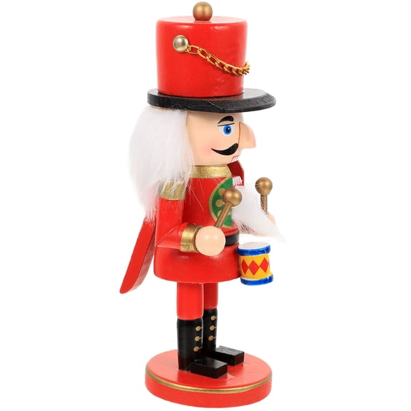 CIMAXIC Red Wooden Walnut Nutcracker Holiday Decoration for Home and Party Hosts, 1 Set