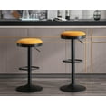 thumbnail image 1 of CIMOTA Swivel Round Bar Stools Set of 2 Backless Adjustable Counter Height Barstools Modern Industrial Bar Stool Chair for Kitchen/Home Bar/Pub/Bistro/Office, Corduroy Yellow, 1 of 7