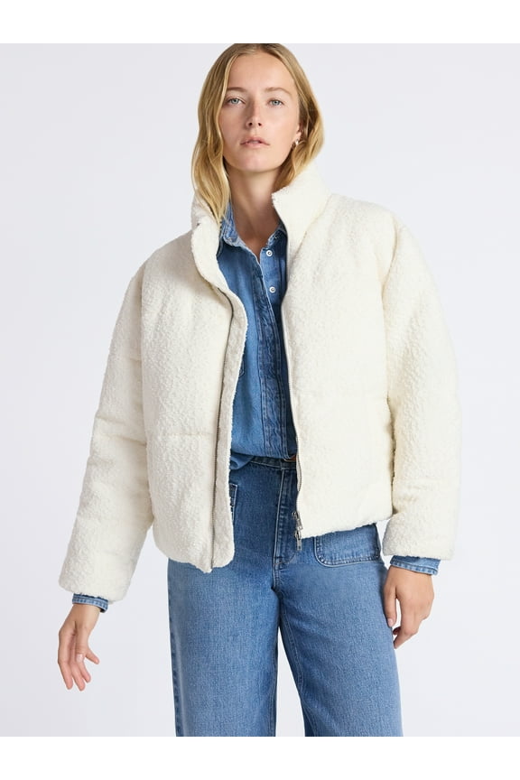 Women's and Women's Plus Cinched Puffer Jacket, Sizes XS-4X