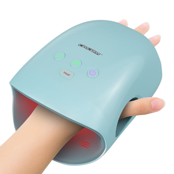 CINCOM Cordless Hand Massager with Heat and Compression for Arthritis and Carpal Tunnel, Blue