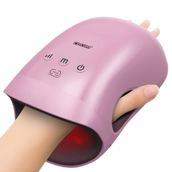 CINCOM Cordless Hand Massager with Heat and Compression for Arthritis and Carpal Tunnel, Rose
