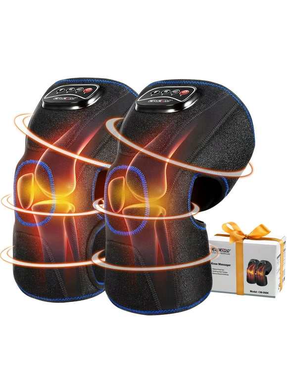 CINCOM Knee Massager with Heat,Air Compression Elbow Knee Brace Massage for Pain Relief, FSA/HSA Eligible (A Pair)
