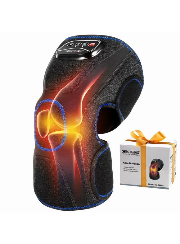 CINCOM Knee Massager with Heat,Air Compression Elbow Knee Brace Massage for Pain Relief, FSA/HSA Eligible (Single Unit)