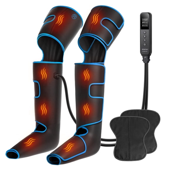 CINCOM Leg Massager with Heat, Air Compression Leg Massager for Circulation, Full Leg Massager with 3 Heats 3 Modes 3 Intensities Sequential Compression Device Father's Mother's Day Gifts