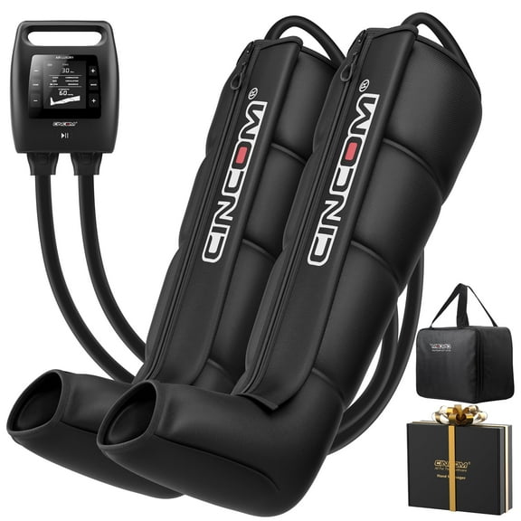 CINCOM Leg Massager with Sequential Compression, Foot Calf & Thigh Massager for Circulation and Fast Recovery, Dynamic Compression Boots for Athletes, Small