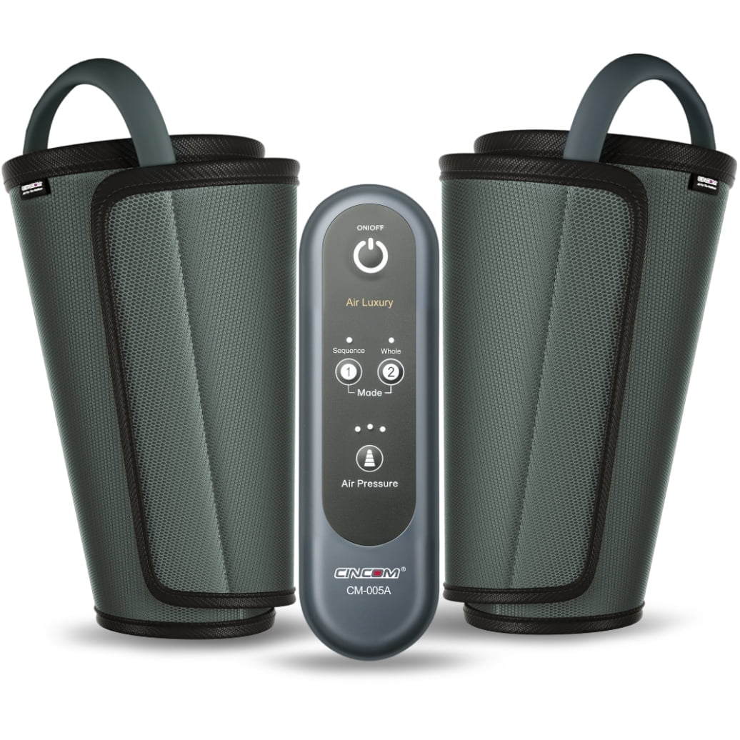 CINCOM Leg Massager for Circulation Air Compression Calf Massager for Muscles Relaxation FSA/HSA Eligible, Grey