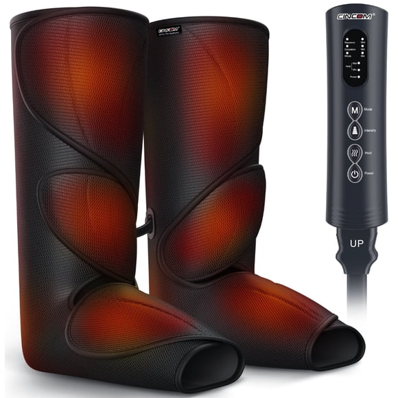 CINCOM Leg Massager with Heat for Circulation, Foot and Calf Massager Heated Compression FSA/HSA Eligible