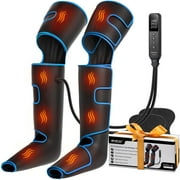 CINCOM Leg Massager with Heat for Circulation, Full Leg and Foot Compression Boots Massager for Calf & Thigh Muscle Relaxation and Recovery, Blue