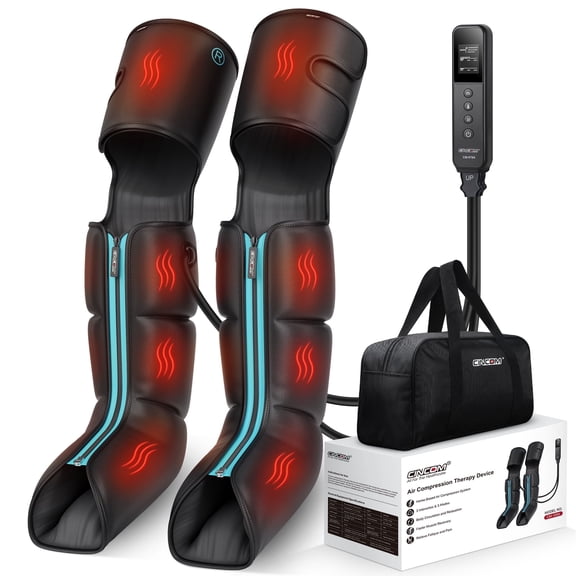 CINCOM Leg and Foot Massager with Heat and Compression for Optimal Circulation and Muscle Relaxation
