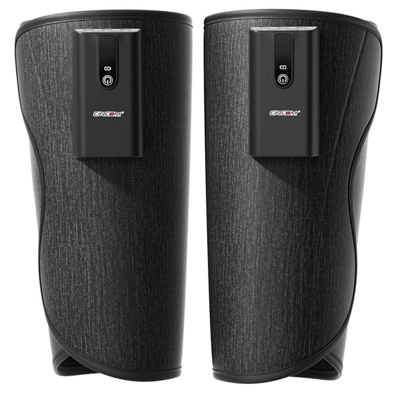 CINCOM Cordless Leg Massager with Heat and Air Compression, Black Wireless Calf Massager