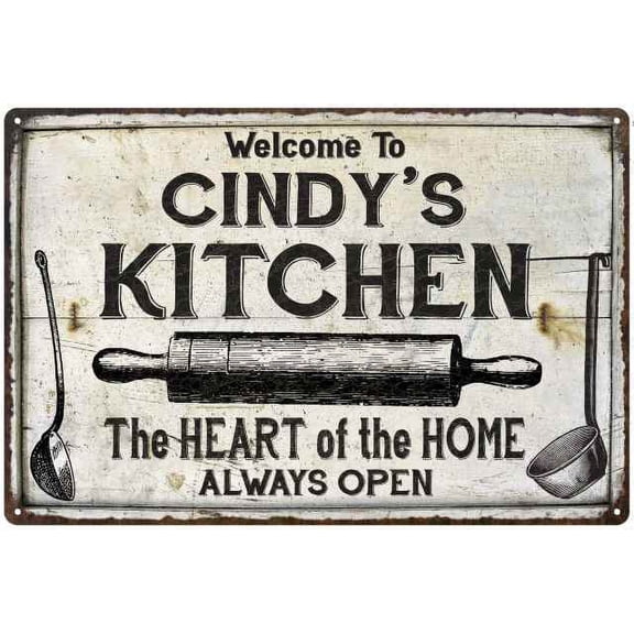 CINDY'S Kitchen Farmhouse Sign Gift 8x12 Metal 208120033116