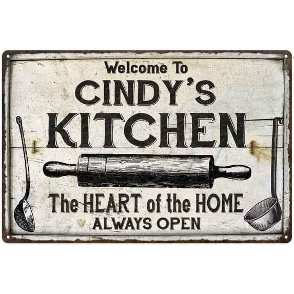 CINDY'S Kitchen Farmhouse Sign Gift Gift 12x18 Metal 112180033116