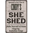 thumbnail image 1 of CINDY'S She Shed Sign Lady Cave Gift 8 x 12 High Gloss Metal 208120082116, 1 of 1