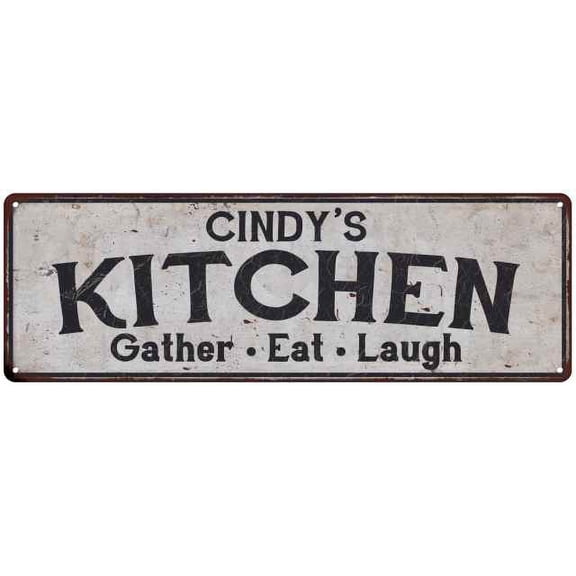 CINDY's Kitchen Rustic Chic Decor Gift 8x24 Sign 108240051165