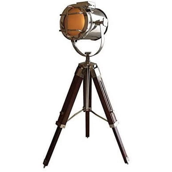 Thor Instruments Vintage Walnut Table Lamps with Silver Shades