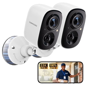 CINMOORE 2.5K Wireless Home Security Cameras Outdoor WiFi, Non-Subscription AI Motion/Person Detection, 4MP Crystal Night Vision, Full Duplex 2-Way Audio, IP66 Waterproof Battery Powered, 2 Pack