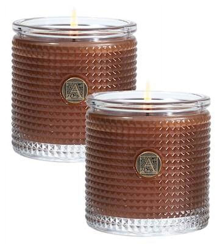 CINNAMON CIDER SET of 2 Aromatique Textured Glass Scented Jar Candle