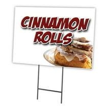 CINNAMON ROLLS 12"x16" Yard Sign & Stake | Advertise Your Business | Stake Included Image On Front Only | Made in The USA