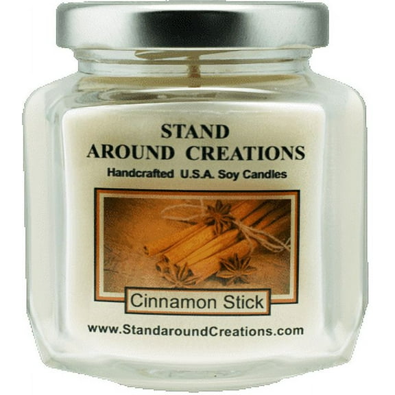 CINNAMON STICK HEX 6-OZ. ALL NATURAL SOY CANDLE