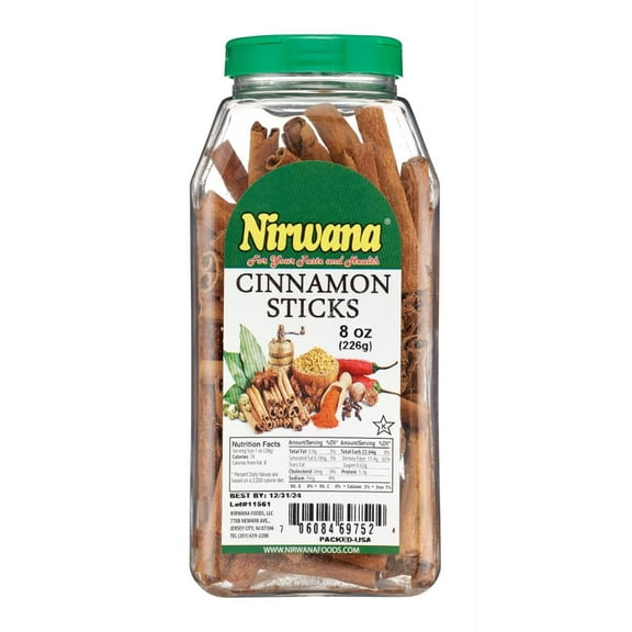 CINNAMON STICKS 8 OZ JAR BY NIRWANA