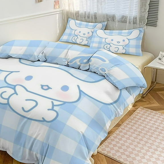 CINNAMOROLL Bedding Set Anime Three-piece for Boys Girls Teens Twin
