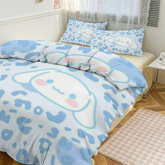 CINNAMOROLL Bedding Set Anime Three-piece for Boys Girls Teens Twin