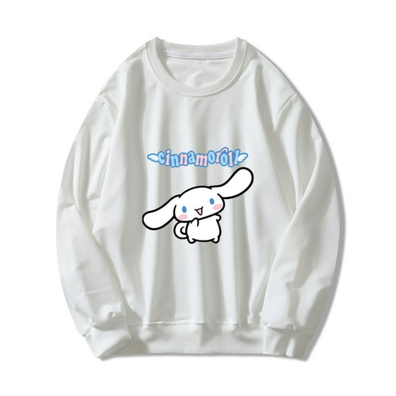 CINNAMOROLL Crew Neck Long Sleeve Adult Sweatshirt White