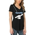 thumbnail image 1 of CINNAMOROLL Women's T shirts Casual V Neck Short Sleeve Cap Loose Summer Tunic Tops, 1 of 4