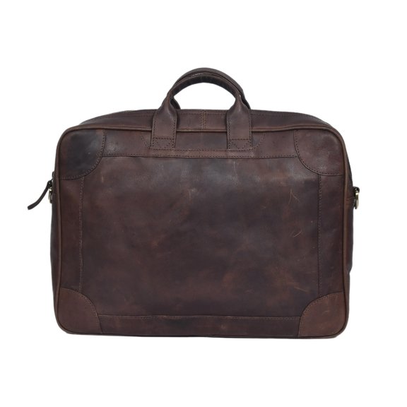 CINNI LEATHER Vintage Genuine Leather Laptop Messenger Bag for Men