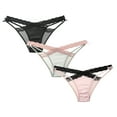 thumbnail image 1 of CINOON Lace Underwear for Women Sexy Invisible Briefs Floral Hollow out Panties, 3-Pack, M, L., 1 of 1