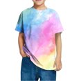thumbnail image 1 of CINVREST Cotton Tshirts for Boys and Girls 3-10 Years Casual Summer Tie Dye Short Sleeve Tee Shirt Loose Tops (5-6 Years, Tie-dye B), 1 of 4