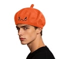 thumbnail image 1 of CINVREST Halloween Party Hat Creative Pumpkin Beret-Hat Cute Embroidery Fashion Knitted Hats Fall Winter Party Headwear (Free Size, Orange), 1 of 7