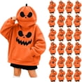 thumbnail image 1 of CINVREST Teen Girls Halloween Hoodie Cute Pumpkin Mask Fashion Oversized Hoodies Casual Long Sleeve Hooded Pullover Tops (15 Years, Orange), 1 of 7