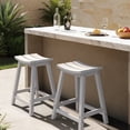 thumbnail image 1 of CIOKEA 24'' Bar Stools set of 2, All-Weather Durable Heavy Duty HDPE Stools with Footrest, Waterproof Patio Seats Modern Bar Height Stools for Indoor/Outdoor, Classic White, 1 of 9