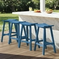 thumbnail image 1 of CIOKEA 29'' Bar Stools set of 4, All-Weather Durable Heavy Duty HDPE Stools with Footrest, Waterproof Patio Seats Modern Bar Height Stools for Indoor/Outdoor， Dark Bule, 1 of 6