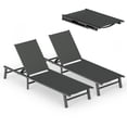 thumbnail image 1 of CIOKEA Outdoor Lounge Chair Set of 2, Foldable Aluminum Pool Chaise Lounge with 5 Positions Recliner, No Assembly, Gray, 1 of 8