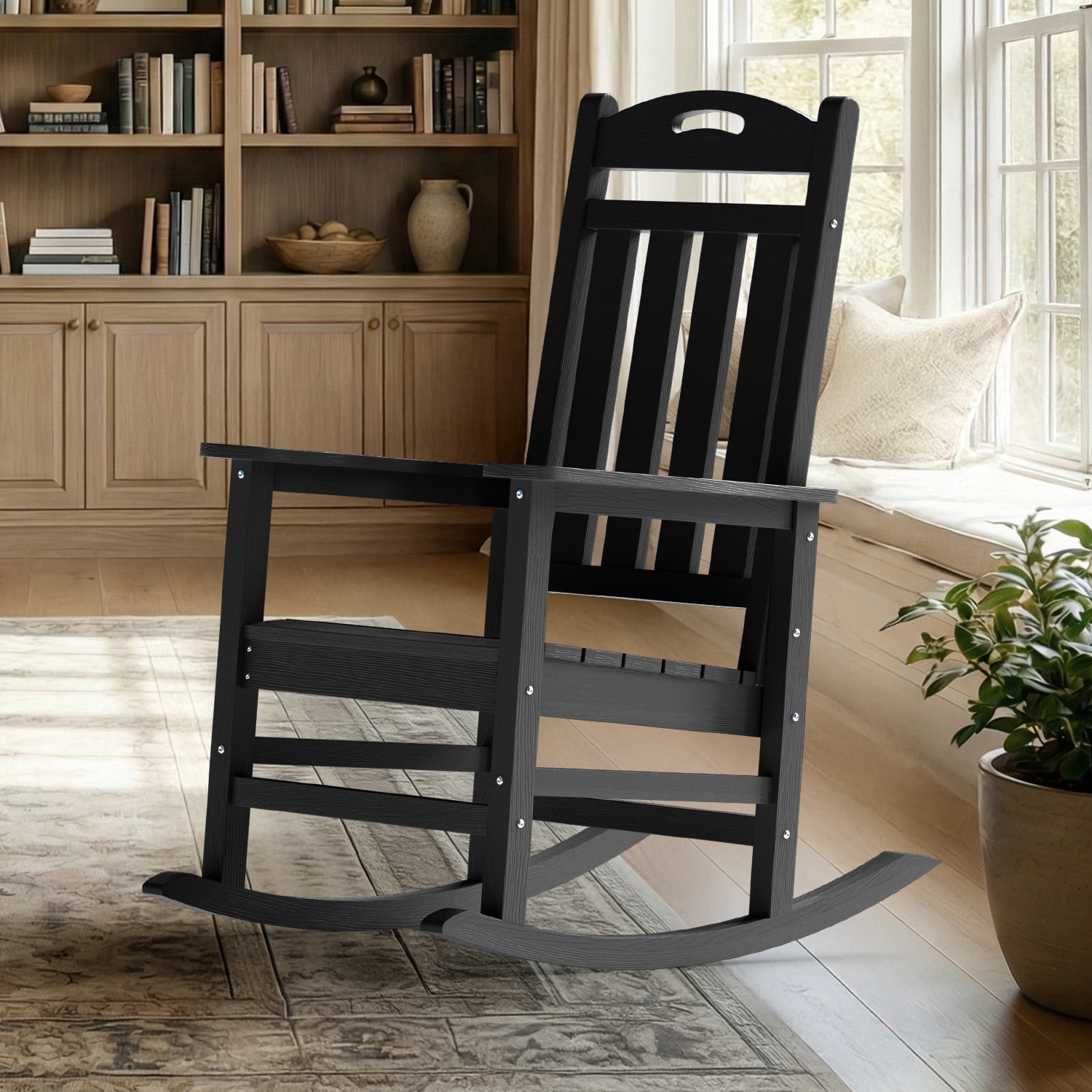 Outdoor Oversized Rocking Chair, HDPE High Back Patio Rocking Chairs ...