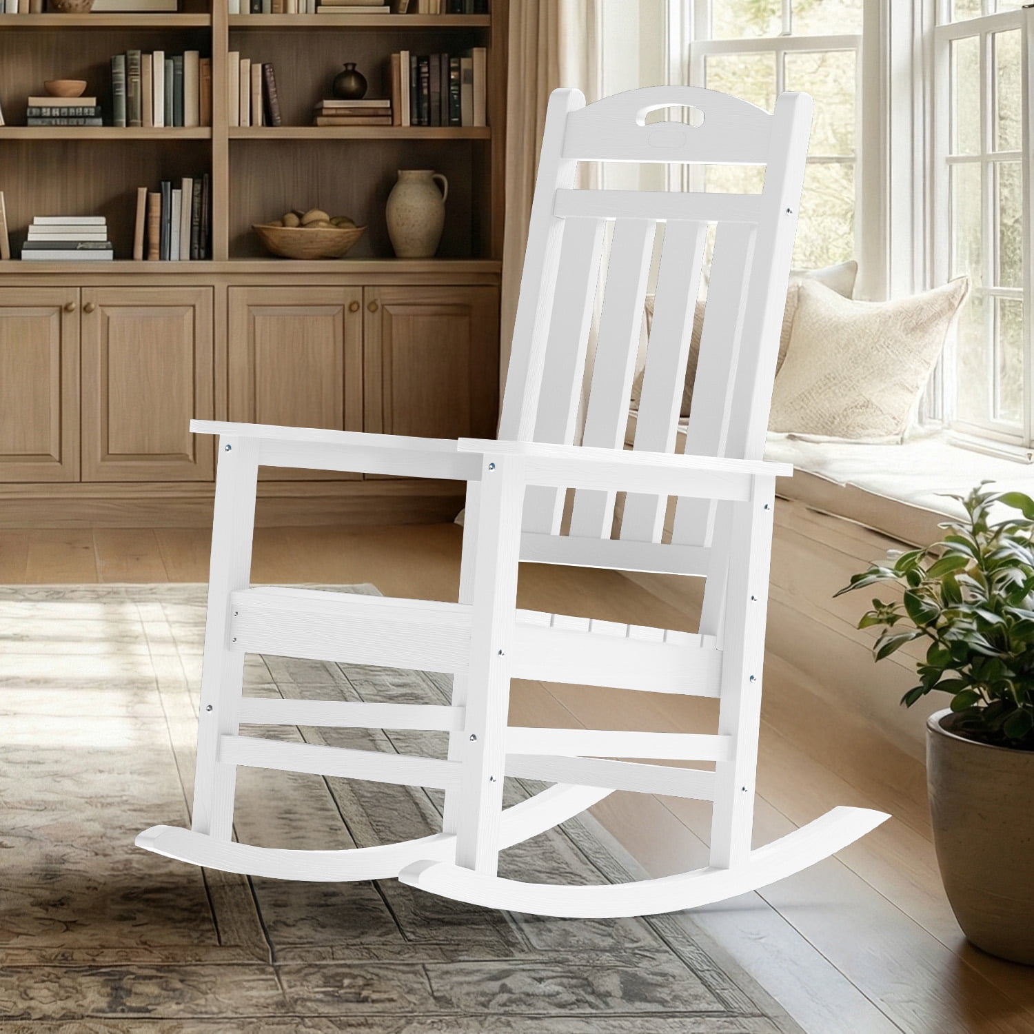 Outdoor Oversized Rocking Chair, HDPE High Back Patio Rocking Chairs ...