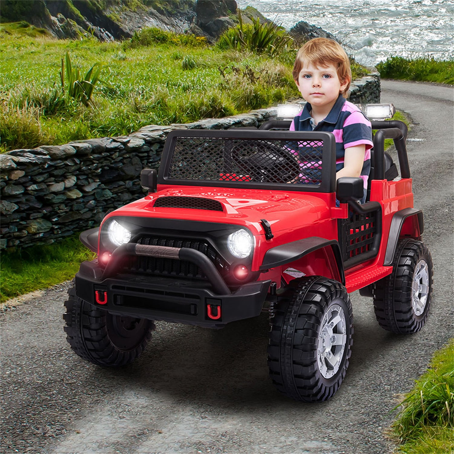 CIPACHO 12 V Powered Ride On with Remote Control, Electric Car for Kids 3-8 Years, 3 Speeds, LED Lights, MP3 Player, Toy Cars for Toddlers 3-5, Red CIPACHO 12 V Powered Ride On with Remote Control, Electric Car for Kids 3-8 Years, 3 Speeds, LED Lights, MP3 Player, Toy Cars for Toddlers 3-5, Red