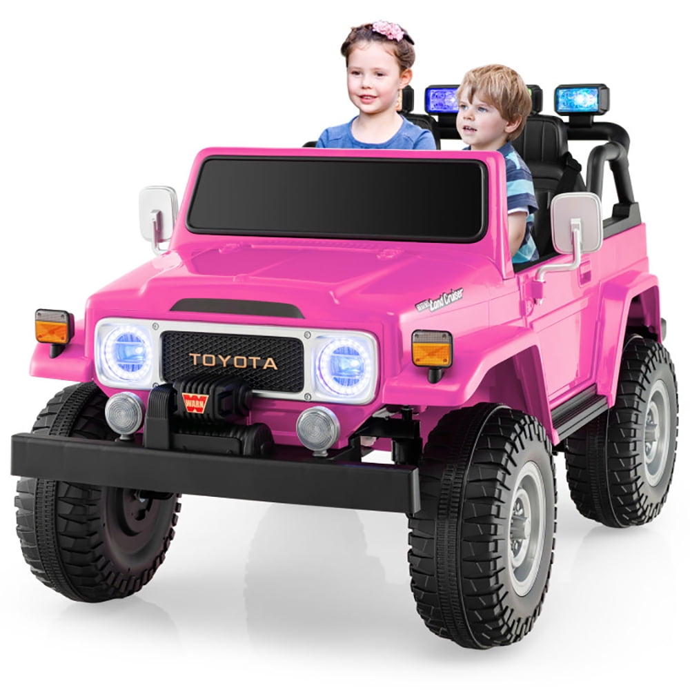 CIPACHO 12V 2-Seat Licensed Kids Ride On Toyota FJ40 Car with 2.4G Remote Control, 4 Wheels Battery Powered Car for Kids, Kid Driving Car Truck, Pink CIPACHO 12V 2-Seat Licensed Kids Ride On Toyota FJ40 Car with 2.4G Remote Control, 4 Wheels Battery Powered Car for Kids, Kid Driving Car Truck, Pink