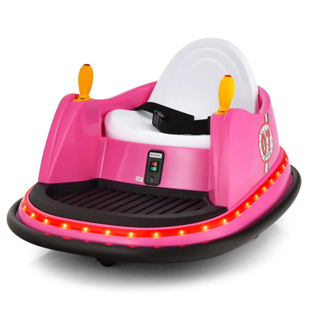 CIPACHO 12V Battery Powered Kids Ride On Bumper Car with Remote Control, Baby Bumper Cars for Toddlers 2-5, Pink