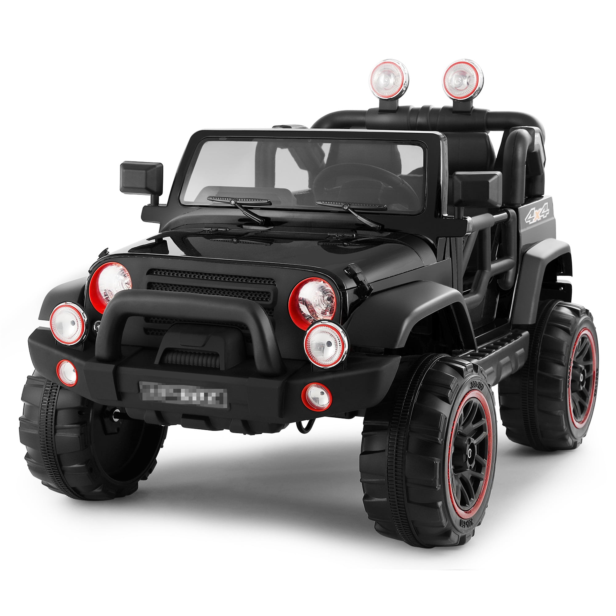 CIPACHO 12V Battery Powered Kids Ride On Truck Car Toys with MP3 LED Light Remote Control and Cover, Black CIPACHO 12V Battery Powered Kids Ride On Truck Car Toys with MP3 LED Light Remote Control and Cover, Black