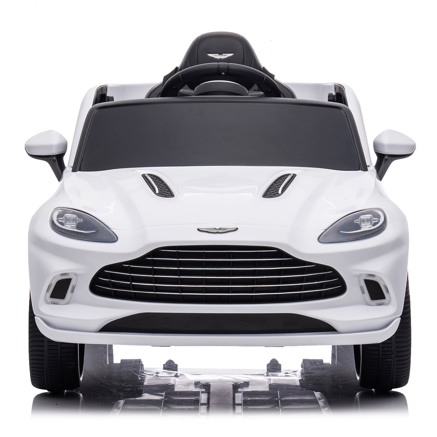 CIPACHO 12V Dual-Drive Remote Control Electric Kid Ride-On Car, 4 Wheels Children's Toys Vehicle with LED Headlights, Remote Control, Music, USB, White CIPACHO 12V Dual-Drive Remote Control Electric Kid Ride-On Car, 4 Wheels Children's Toys Vehicle with LED Headlights, Remote Control, Music, USB, White