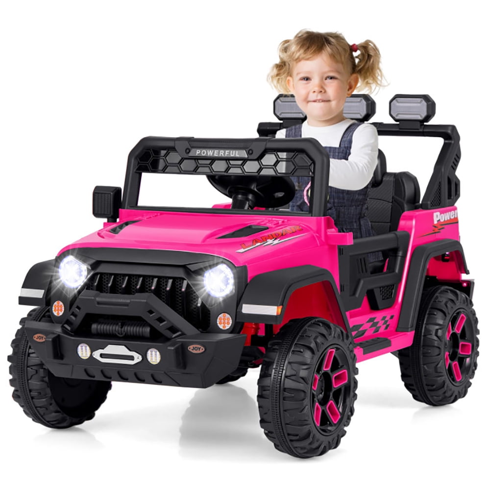 CIPACHO 12V Electric Kids Ride on Truck with Remote Control and Music, Battery Powered Electric Vehicle Jeep Car Toy, Pink CIPACHO 12V Electric Kids Ride on Truck with Remote Control and Music, Battery Powered Electric Vehicle Jeep Car Toy, Pink