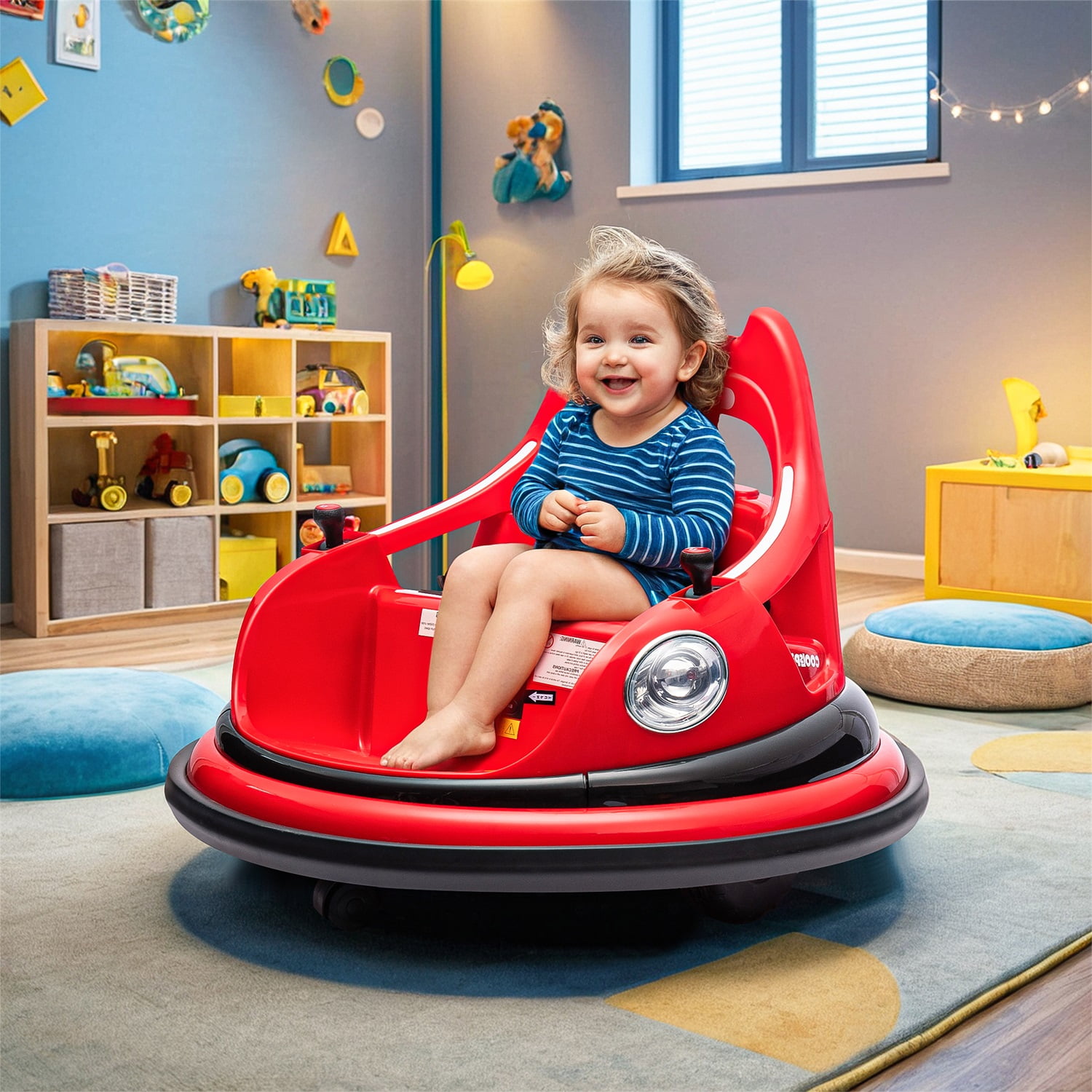 CIPACHO 12V Electric Ride On Bumper Car for Kids & Toddlers 1.5-5 Years Old, Baby Bumping Toy Gifts, LED Lights, 360 Degree Spin, Red CIPACHO 12V Electric Ride On Bumper Car for Kids & Toddlers 1.5-5 Years Old, Baby Bumping Toy Gifts, LED Lights, 360 Degree Spin, Red