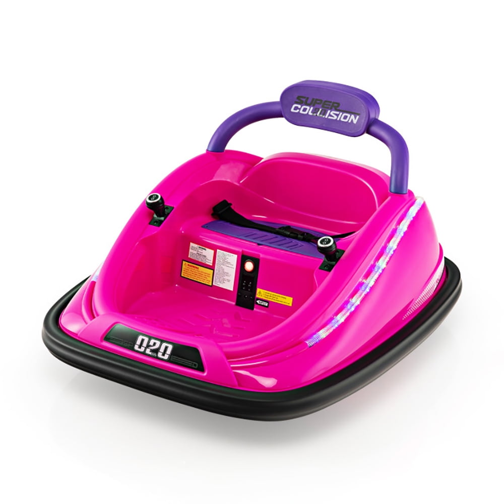 CIPACHO 12V Kids Bumper Car Ride on Toy with Remote Control and 360 Degree Spin Rotation, Bumper Cars for Toddlers 3-8, Pink
